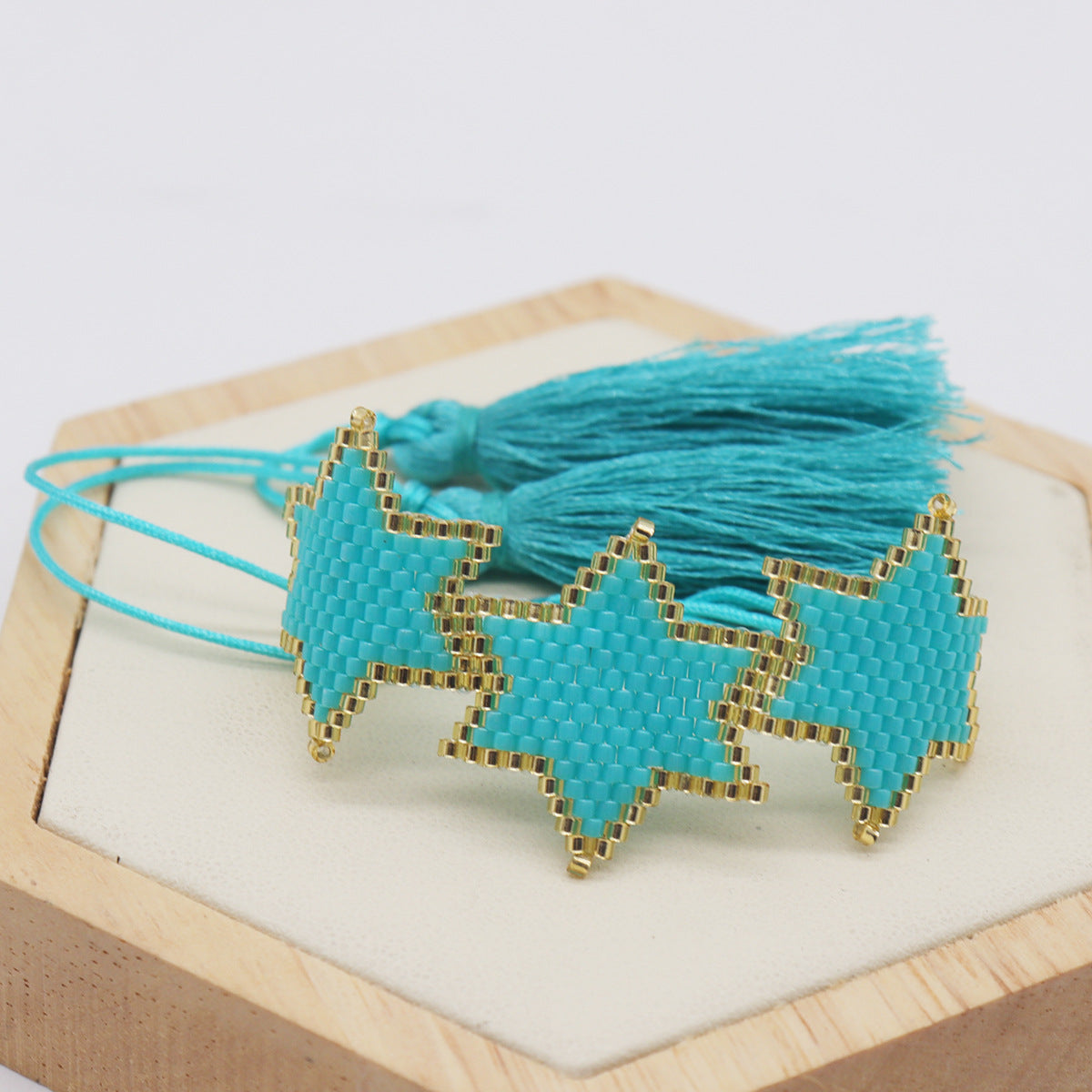 Bracciale bohemien esagonale nappa
