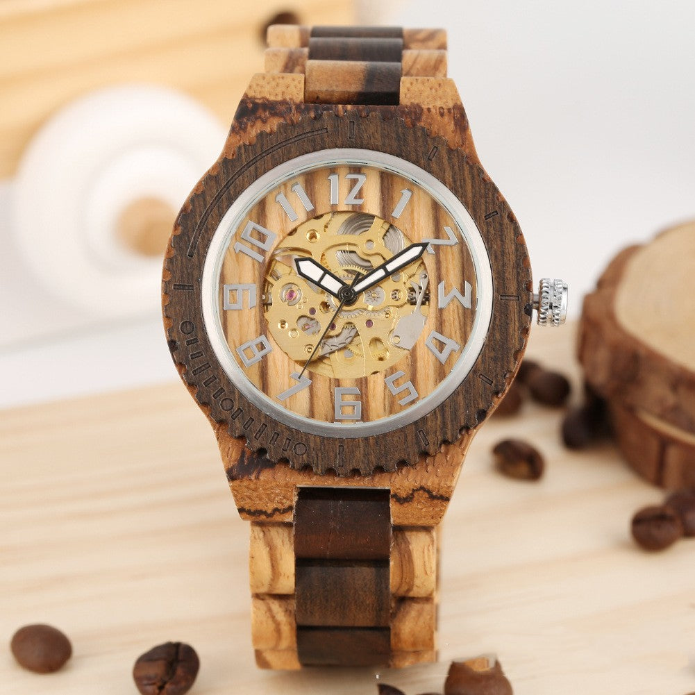 Orologio automatico bambù
