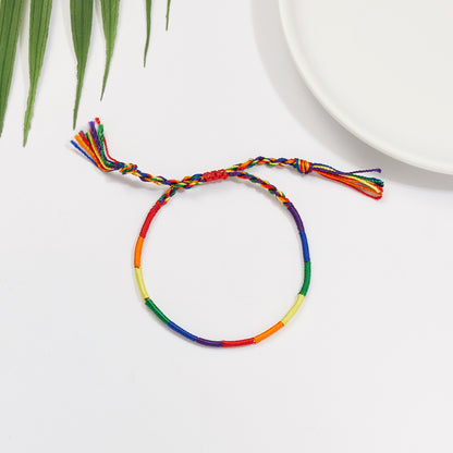 Braccialetto intrecciato arcobaleno