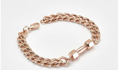 Bracciale titanio e acciaio da uomo manubrio
