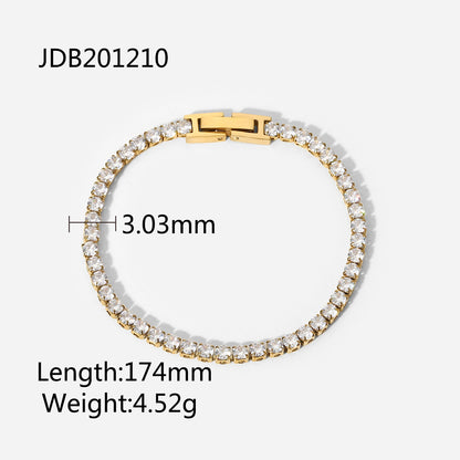 Bracciale acciaio zirconi occidentale