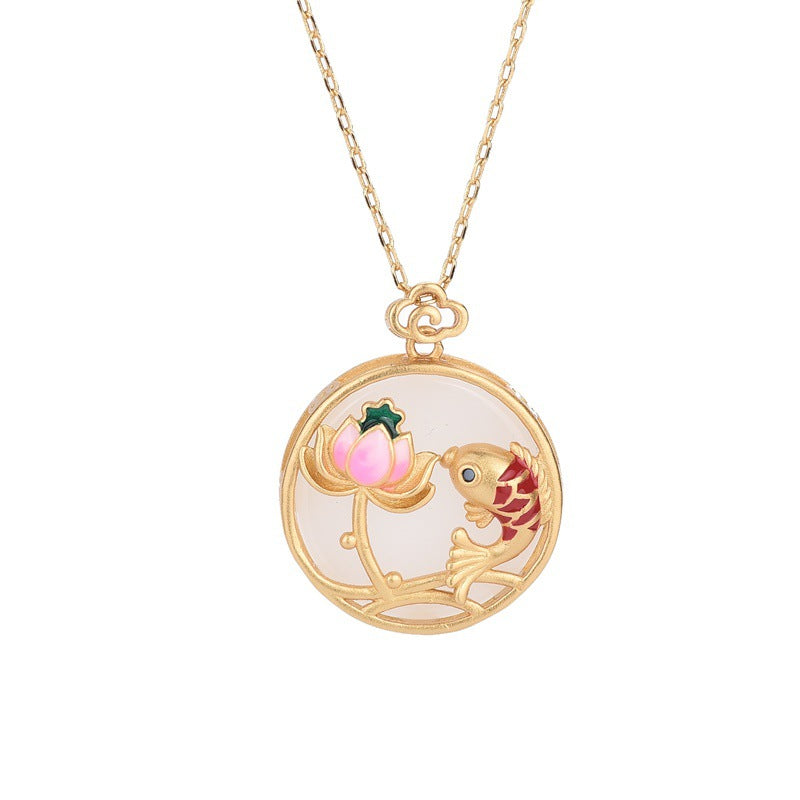 Collana giada loto Hotan