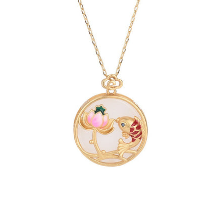 Collana giada loto Hotan