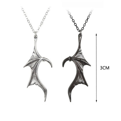 Collana coppia ali pipistrello