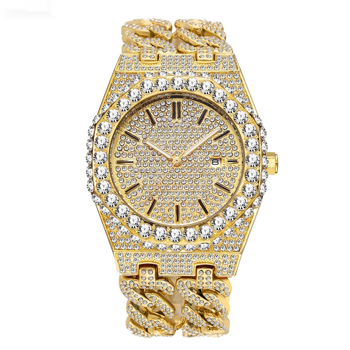 Orologio con cristalli catena cubana