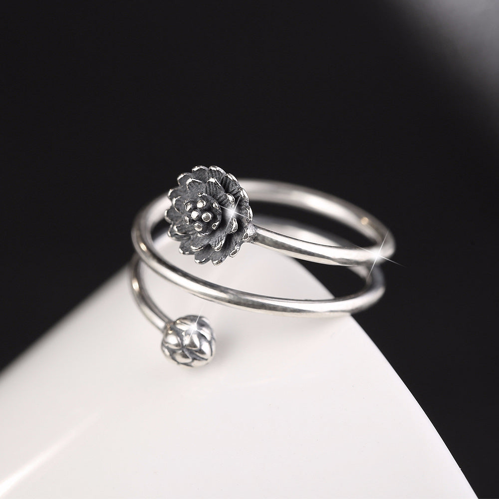 Anello loto argento personalizzabile