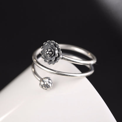 Anello loto argento personalizzabile