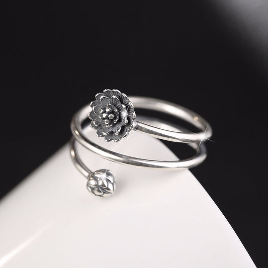 Anello loto argento personalizzabile