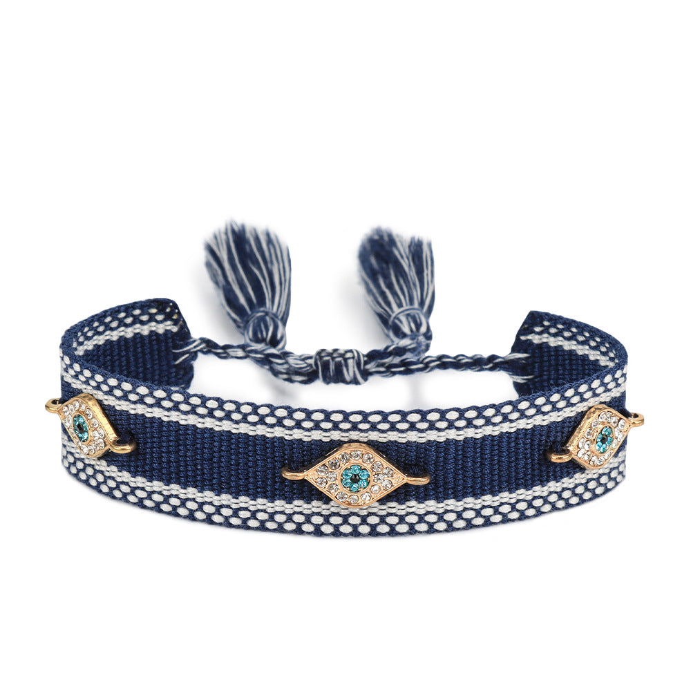 Bracciale occhio blu intrecciato