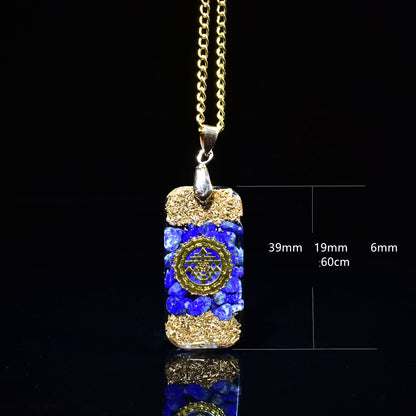 Collana pendente resina cristalli