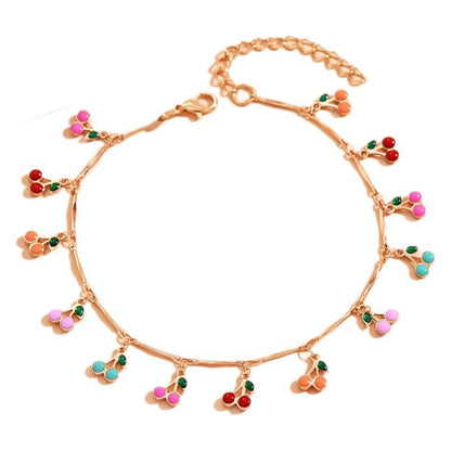 Cavigliera perline fiori