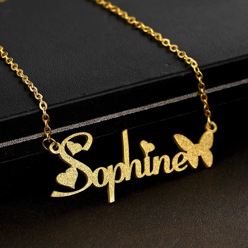 Collana charm farfalla satinata
