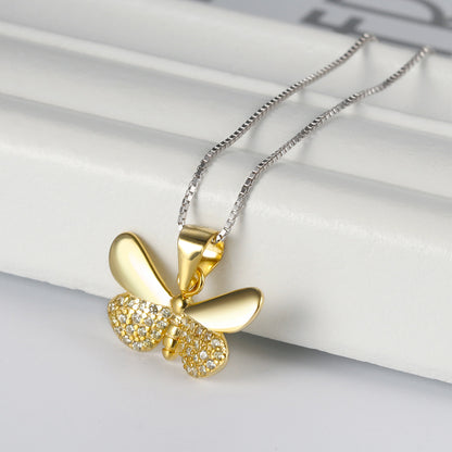 Collana farfalla zirconi in argento sterling