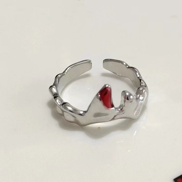 Anello aperto rosso francese