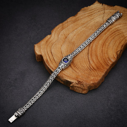 Braccialetto Argento Zircone Blu