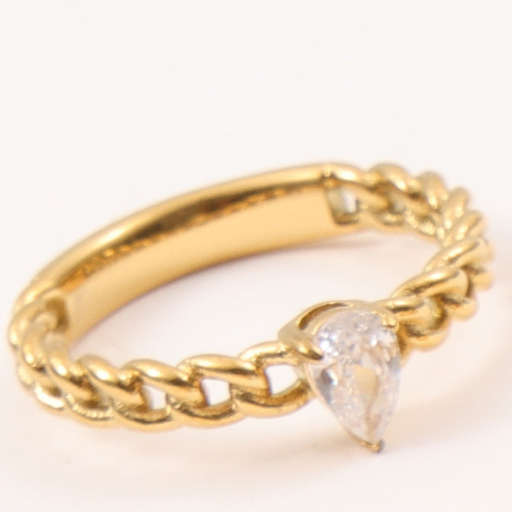 Anello zirconi oro