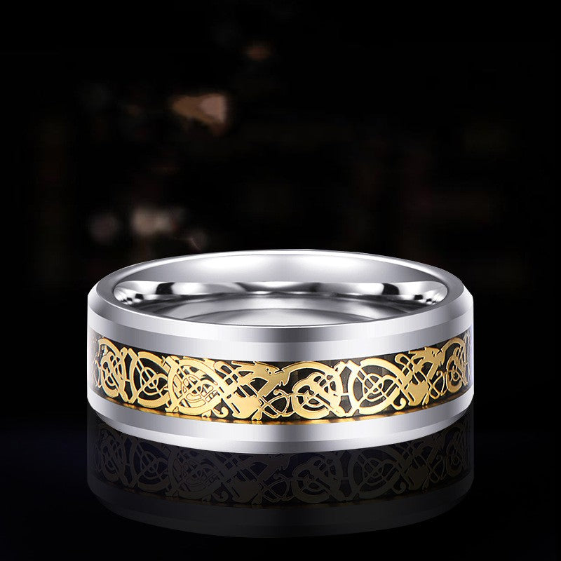 Anello tungsteno placcato oro