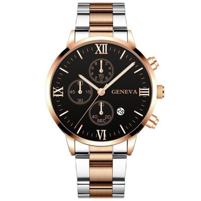Orologio uomo acciaio con calendario tre quadranti