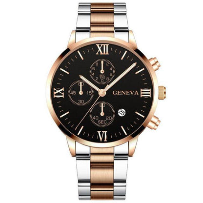 Orologio uomo acciaio con calendario tre quadranti