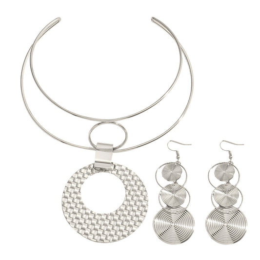 Set collana orecchini geometrico minimalista