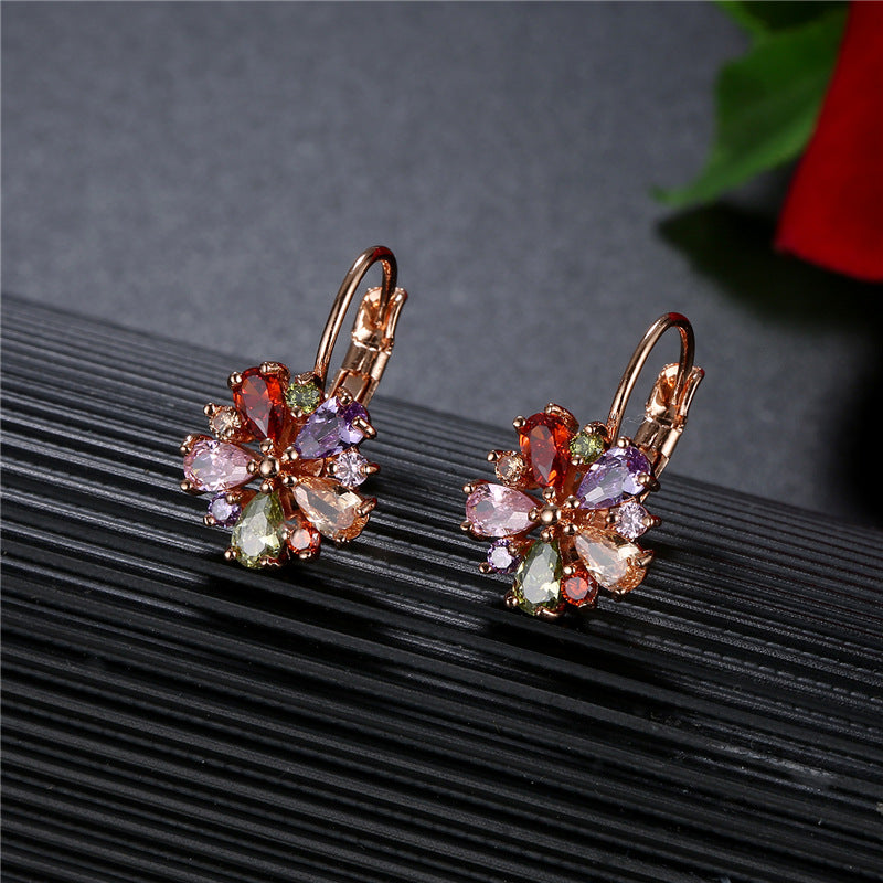 Clip orecchini zircone oro rosa