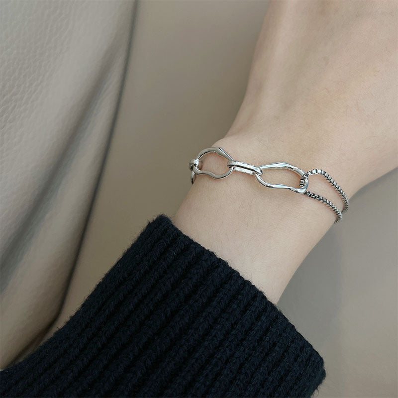 Bracciale catena geometrica irregolare
