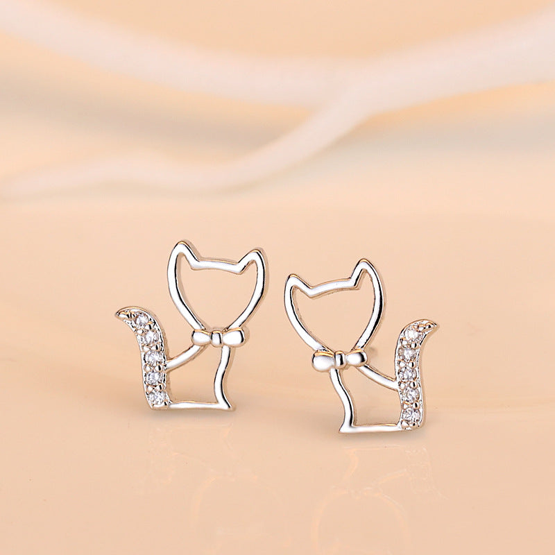Orecchini argento zircone farfalla
