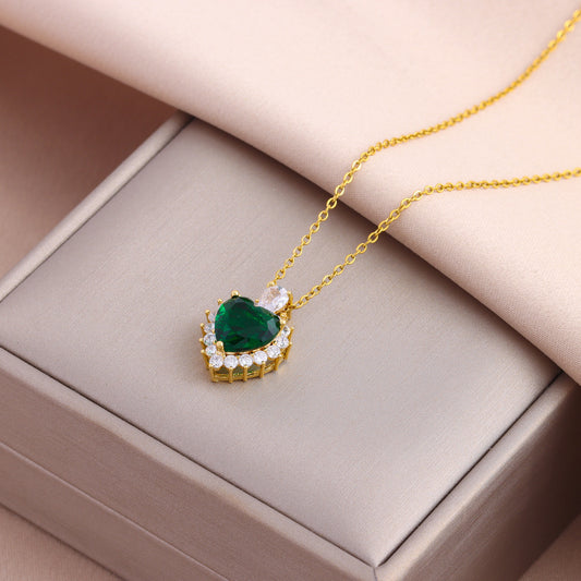 Collana cuore cristallo titanio