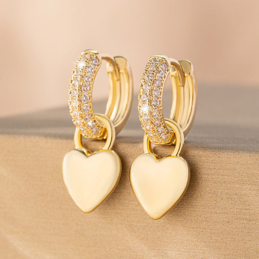 Orecchini cuore zirconi