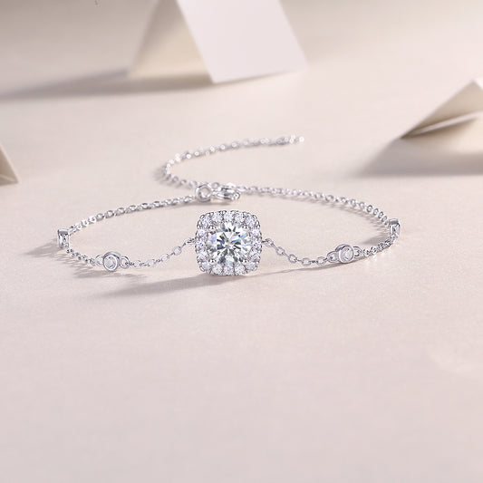 Braccialetto argento moissanite set