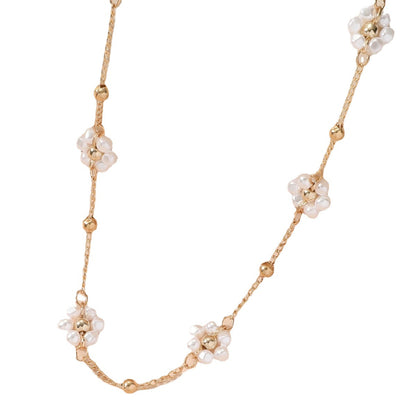 Collana perline fiori