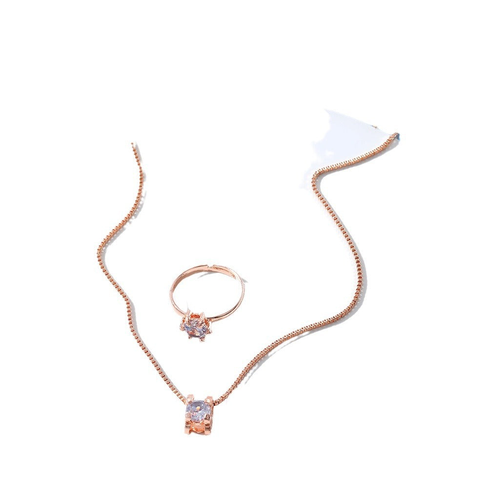 Set collana e orecchini geometrico diamante