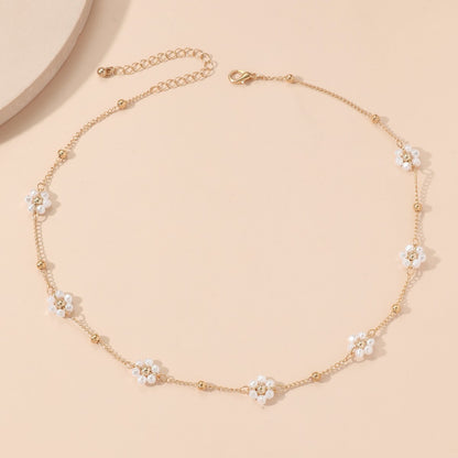 Collana perline fiori