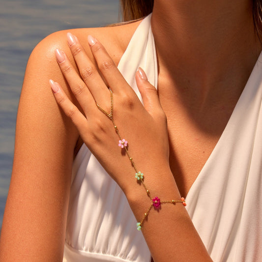 Bracciale fiore perle