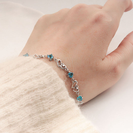 Braccialetto zirconi blu