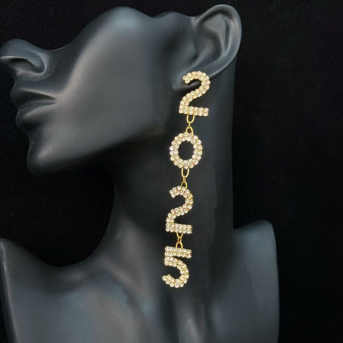 Orecchini Geometrici con strass e nappa