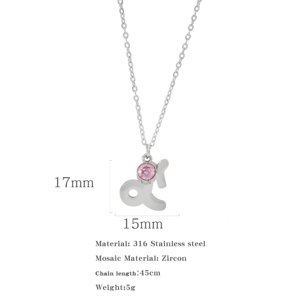 Collana zircone in acciaio inox