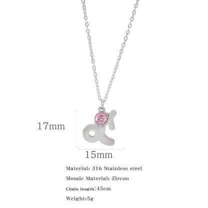 Collana zircone in acciaio inox