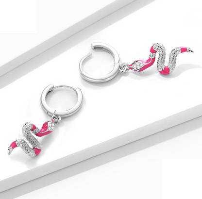 Orecchini serpente argento placcato platino