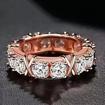 Anello rame zircone color oro