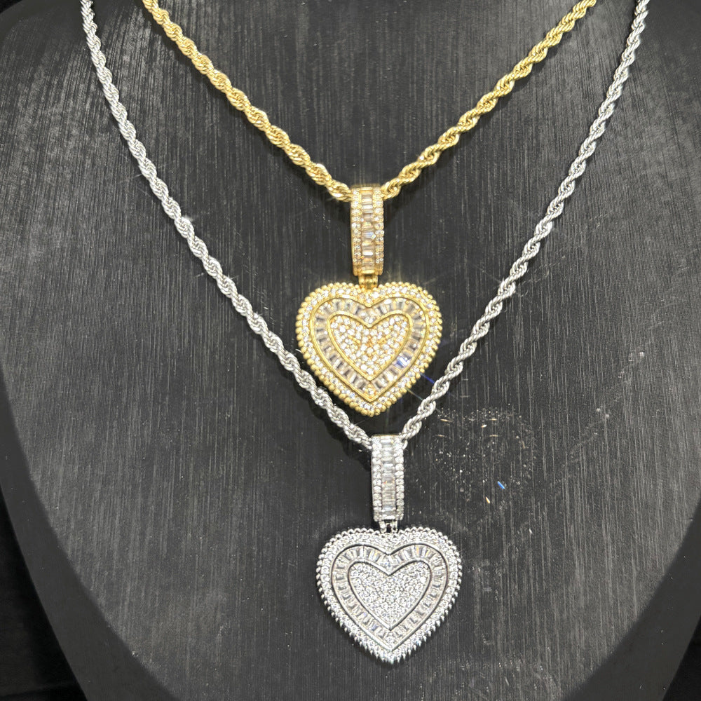 Pendente cuore zircone