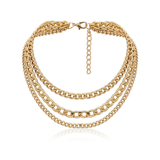 Collana catena multistrato con nappe