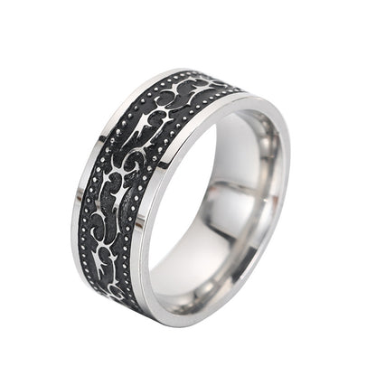 Anello acciaio titanio uomo