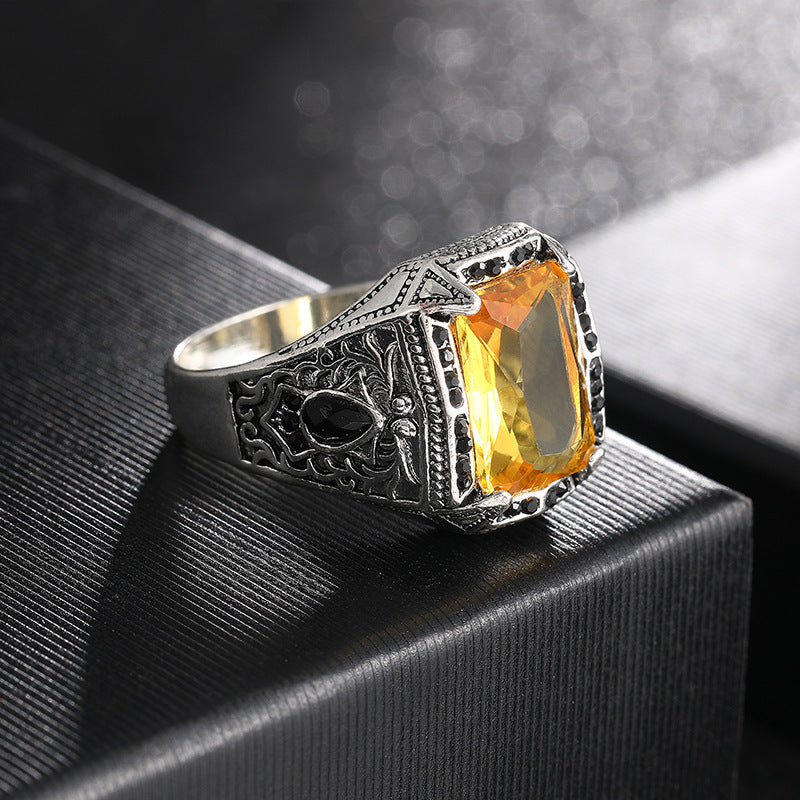 Anello zirconi rossi e verdi