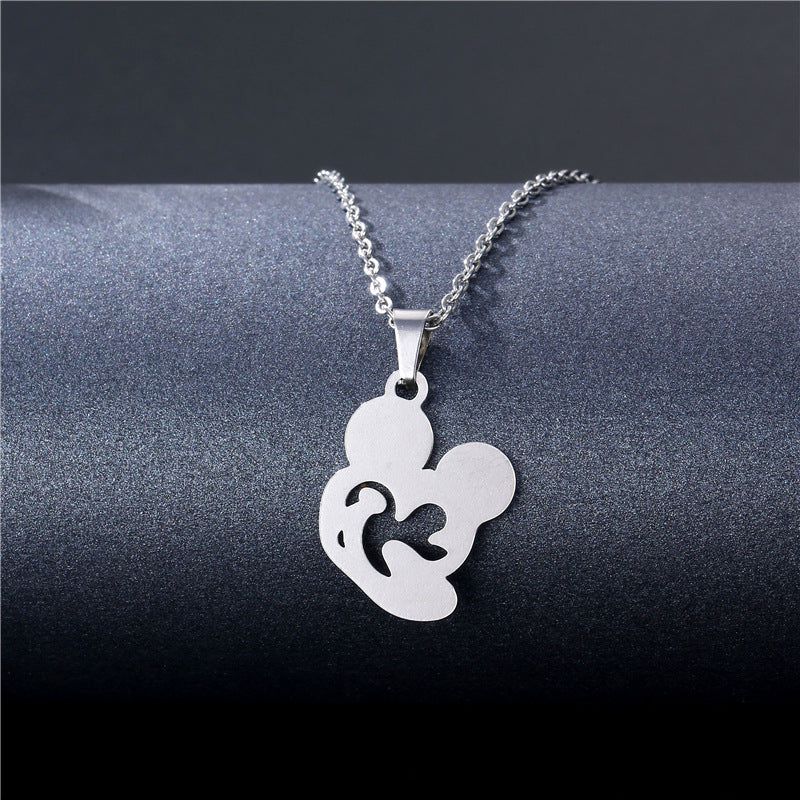 Collana geometrica traforata in acciaio inossidabile