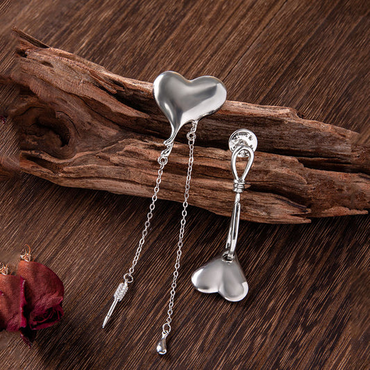 Spilla cuore argento set