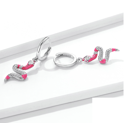Orecchini serpente argento placcato platino