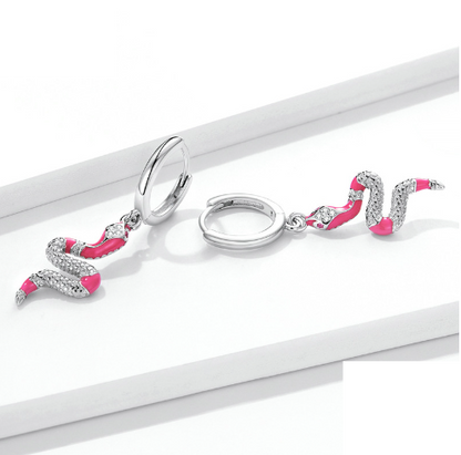 Orecchini serpente argento placcato platino
