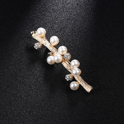 Spilla perla strass