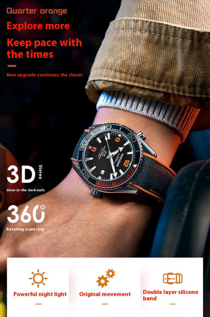 Orologio meccanico a vista luminescente